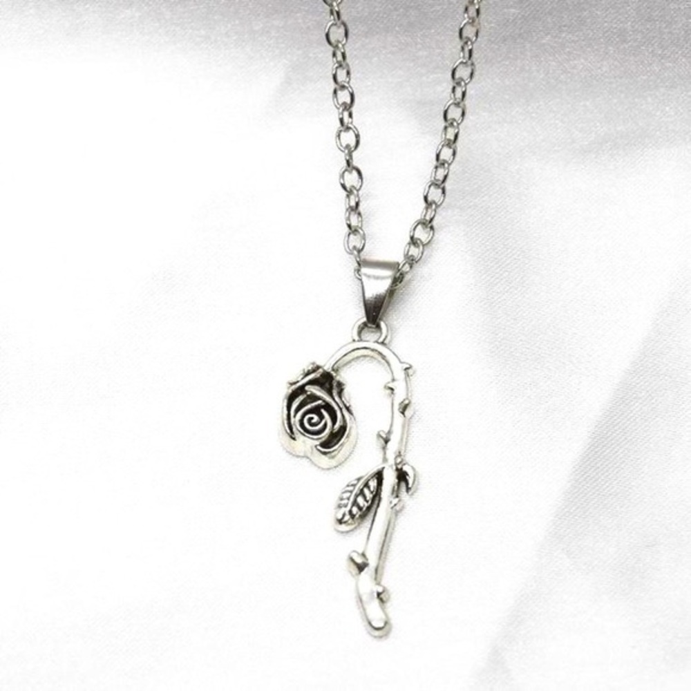 Silver Rose Necklace